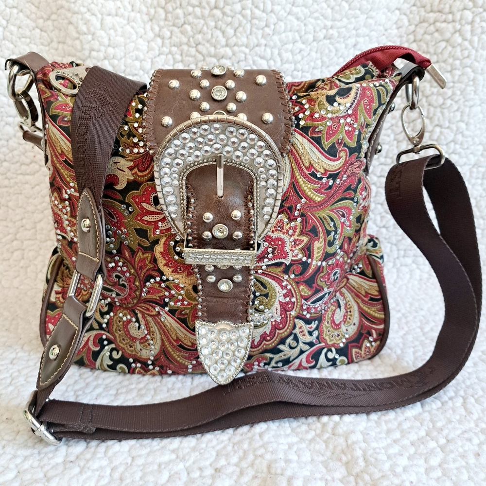 Women's Montana West Red and Black Crossbody Bag